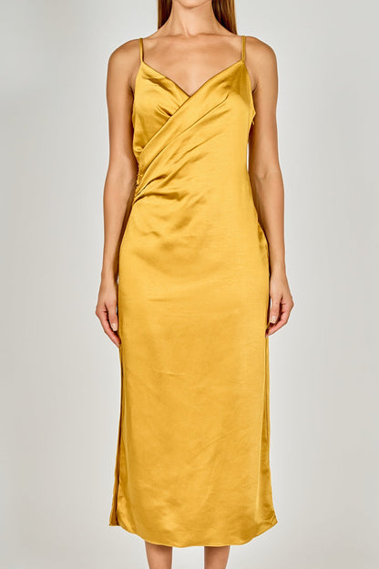 Endless Rose Everyday | Satin Wrap Midi Dress