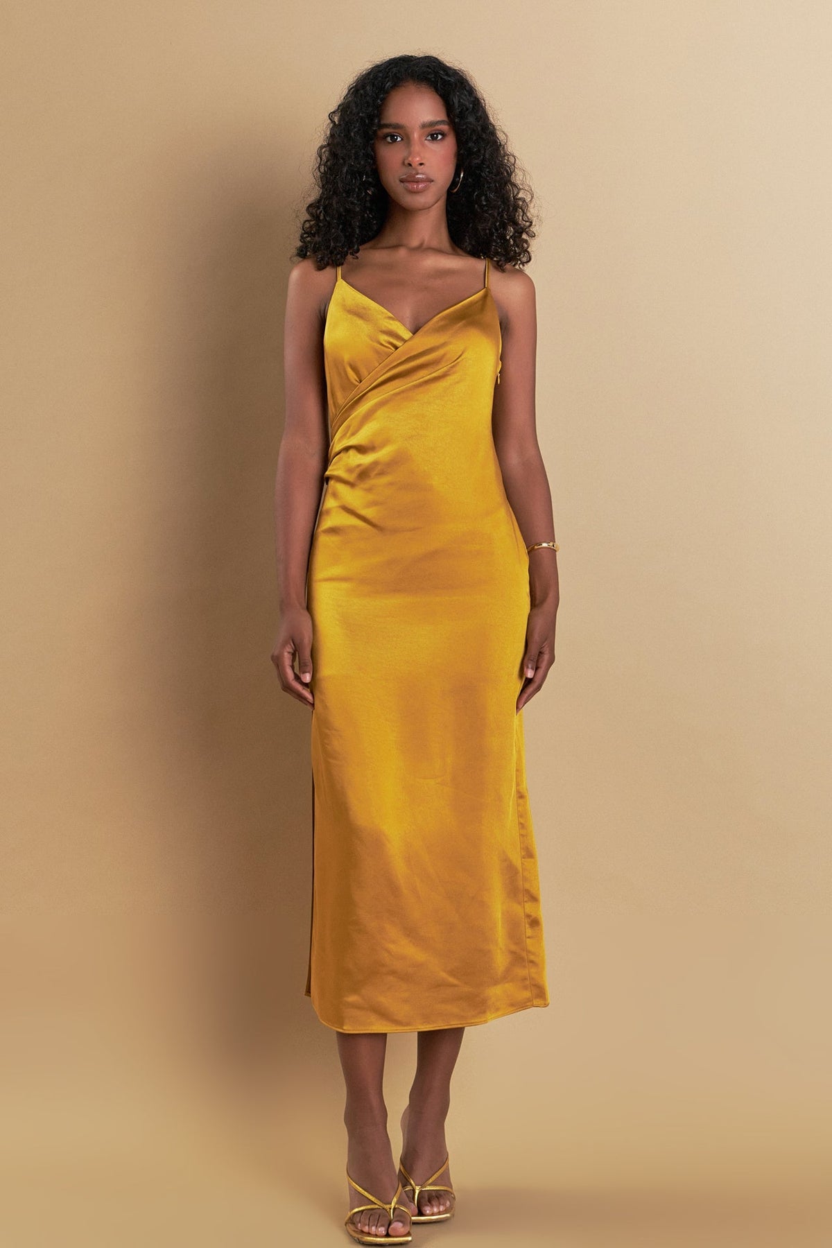 Endless Rose Everyday | Satin Wrap Midi Dress
