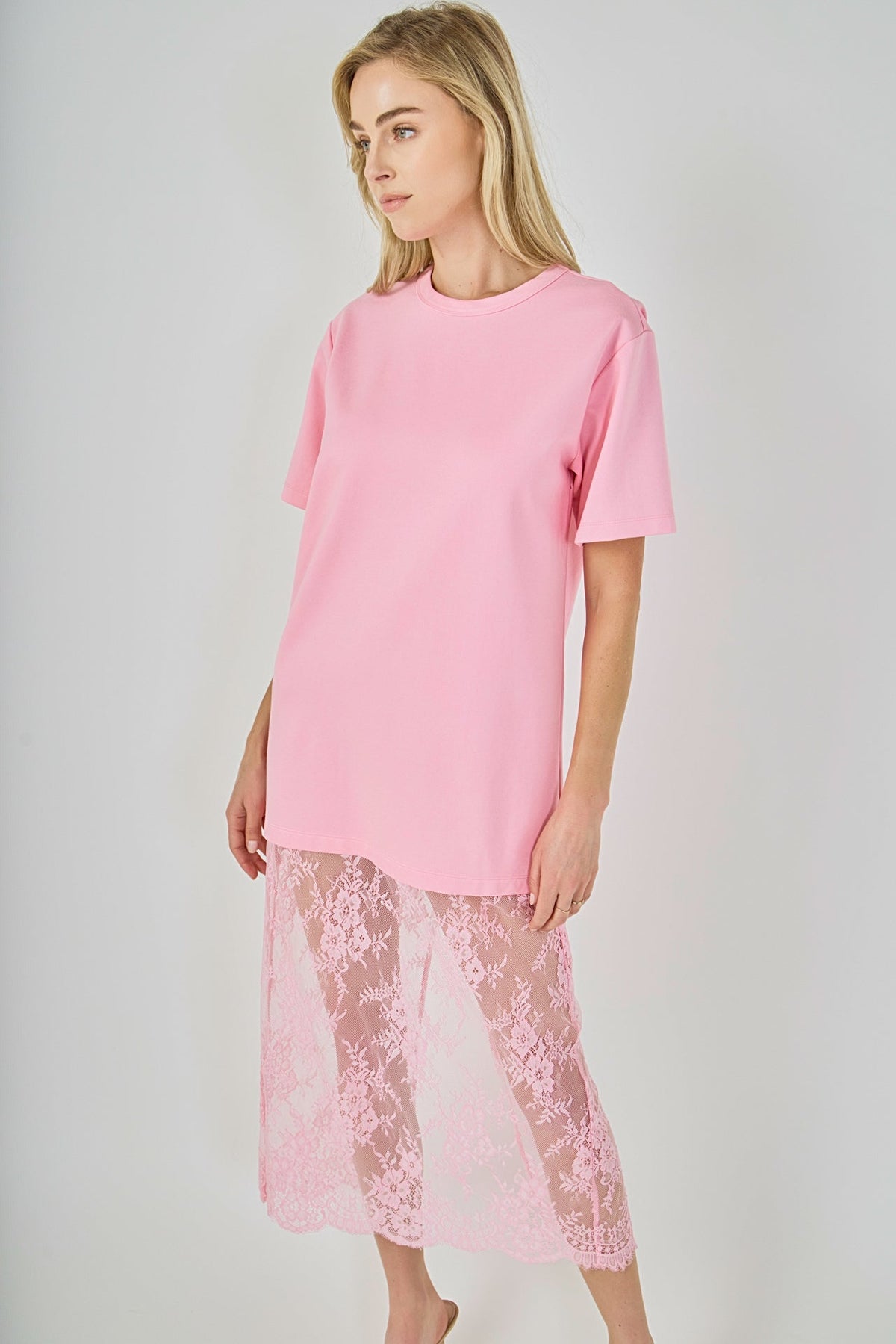Endless Rose Recommended | Mix Media T-Shirt Lace Maxi Dress