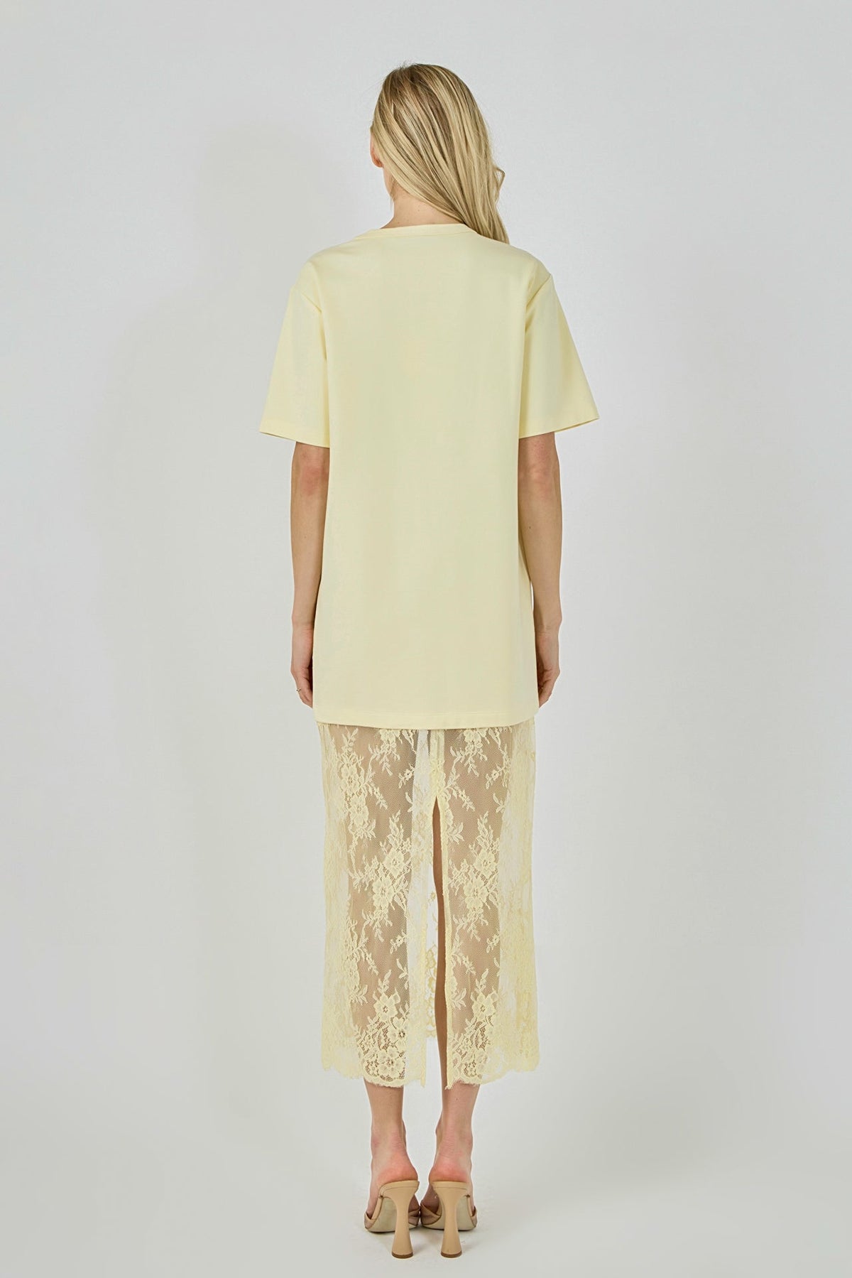 Endless Rose Recommended | Mix Media T-Shirt Lace Maxi Dress