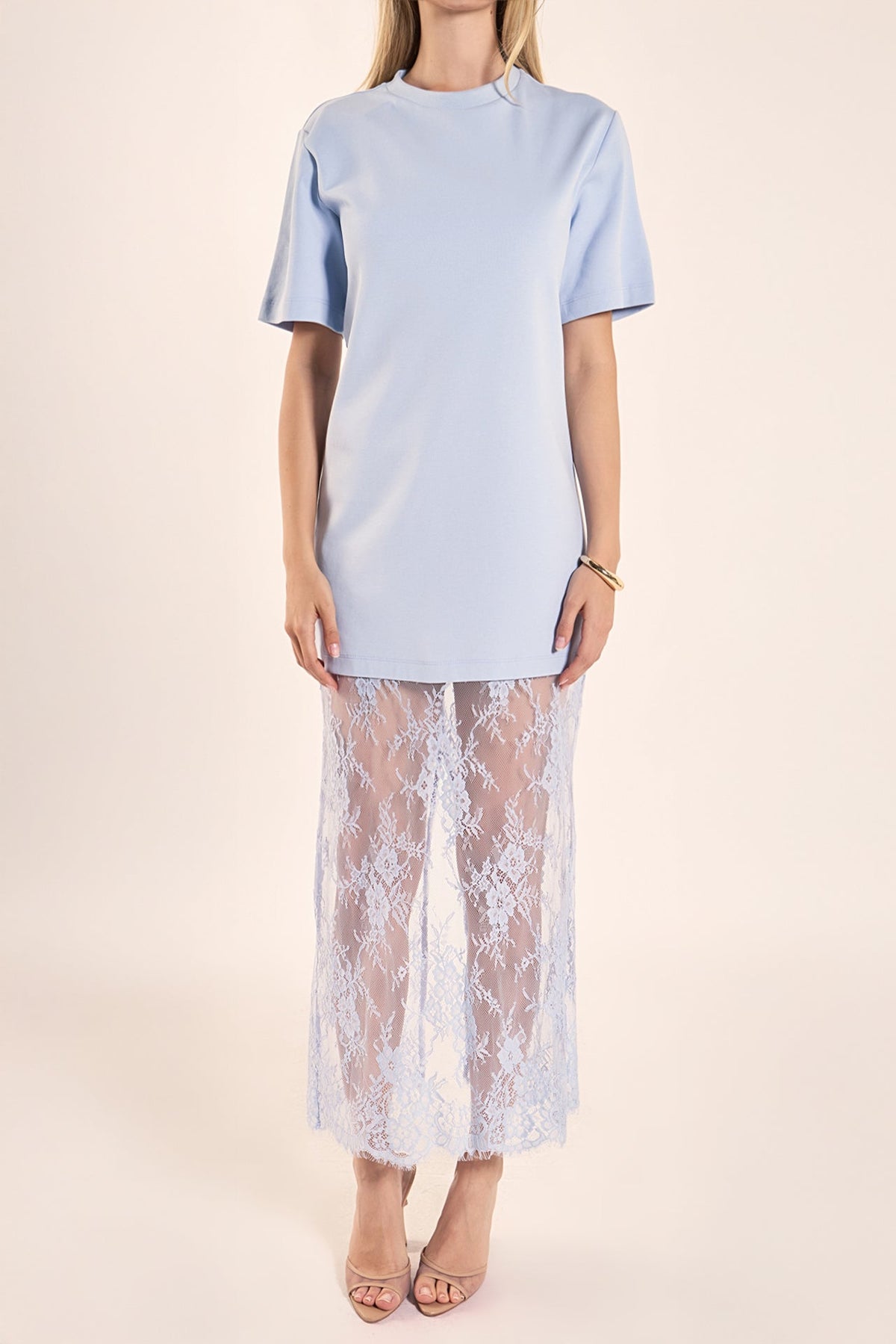 Endless Rose Recommended | Mix Media T-Shirt Lace Maxi Dress