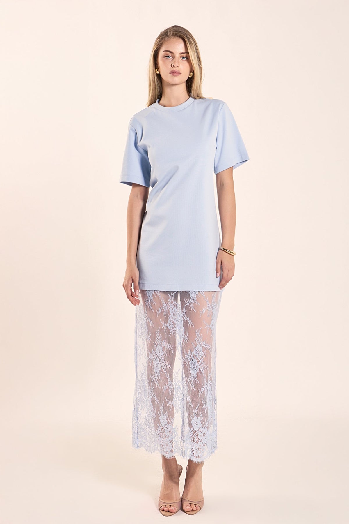 Endless Rose Recommended | Mix Media T-Shirt Lace Maxi Dress
