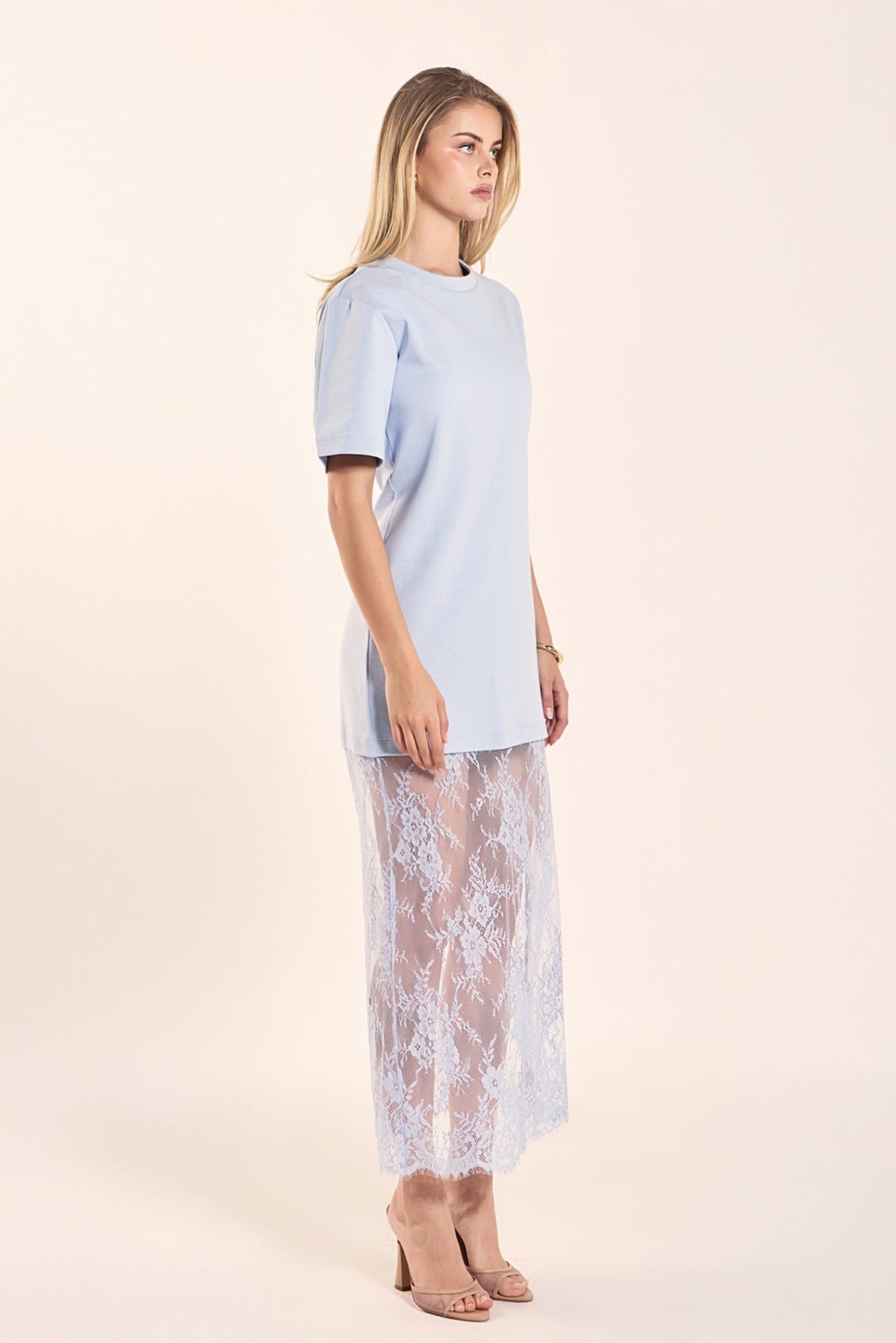 Endless Rose Recommended | Mix Media T-Shirt Lace Maxi Dress
