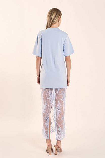Endless Rose Recommended | Mix Media T-Shirt Lace Maxi Dress