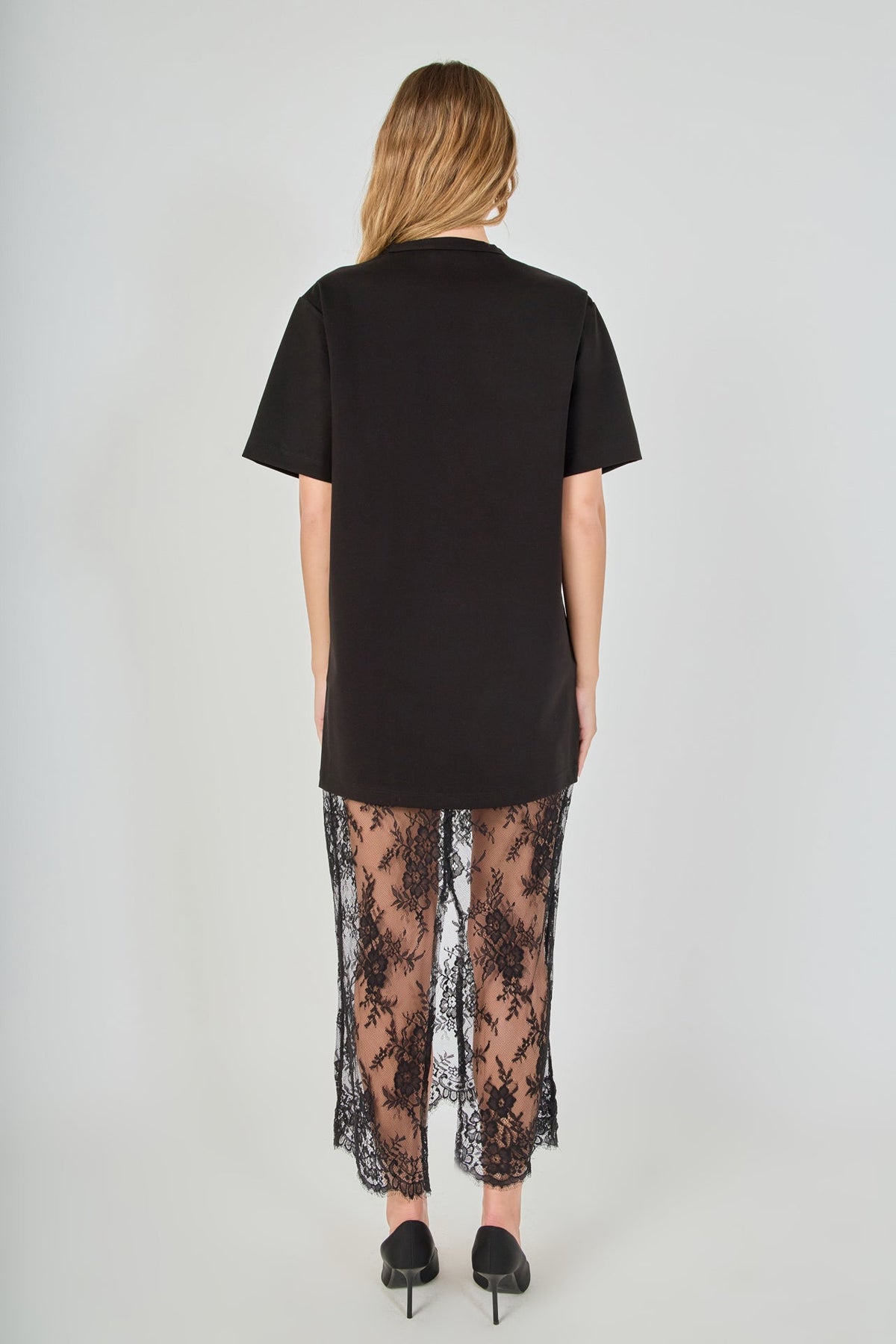 Endless Rose Recommended | Mix Media T-Shirt Lace Maxi Dress