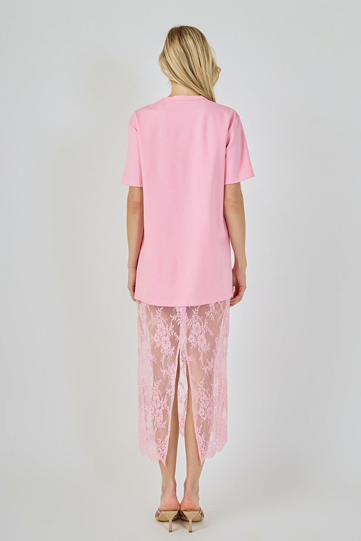 Endless Rose Recommended | Mix Media T-Shirt Lace Maxi Dress