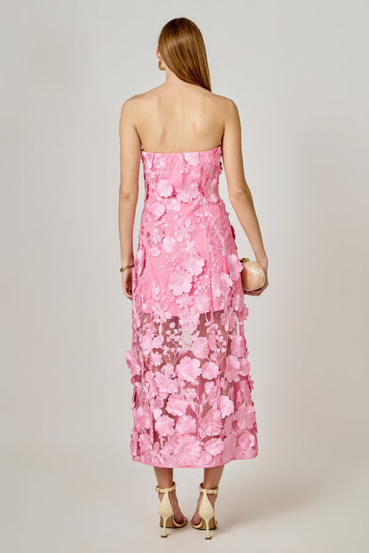 Endless Rose Quality | Strapless Floral Embroidered Maxi Dress