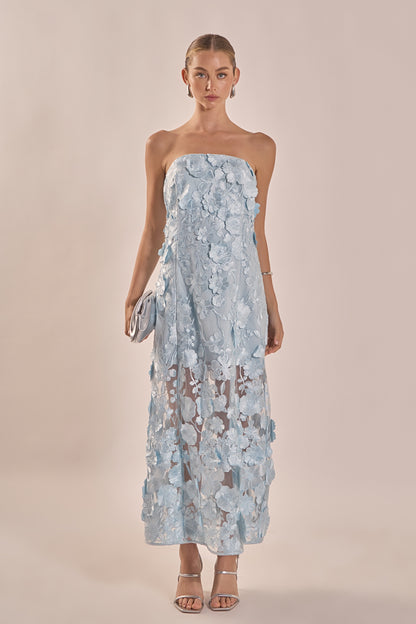 Endless Rose Quality | Strapless Floral Embroidered Maxi Dress