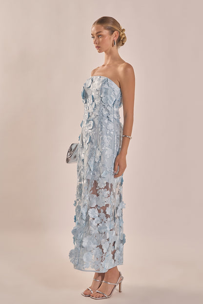 Endless Rose Quality | Strapless Floral Embroidered Maxi Dress
