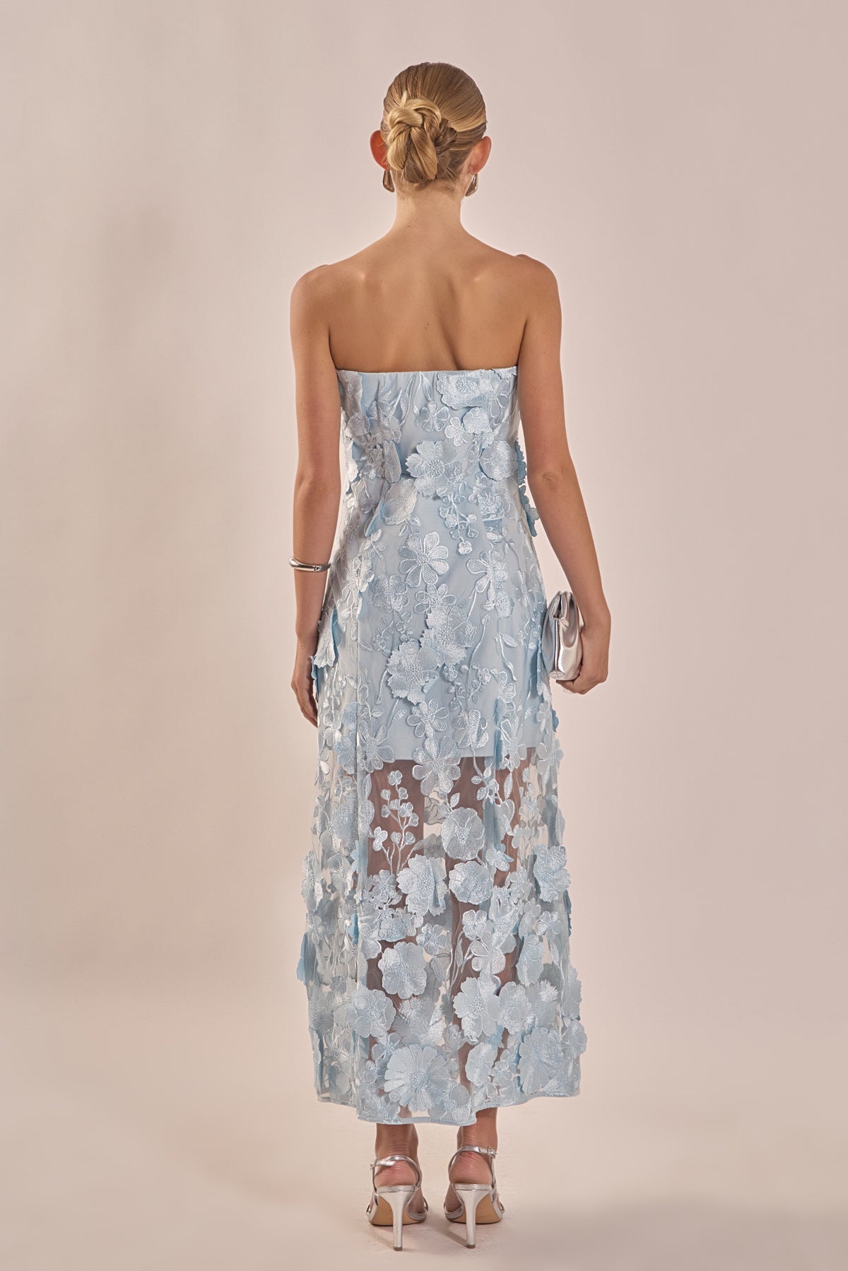 Endless Rose Quality | Strapless Floral Embroidered Maxi Dress