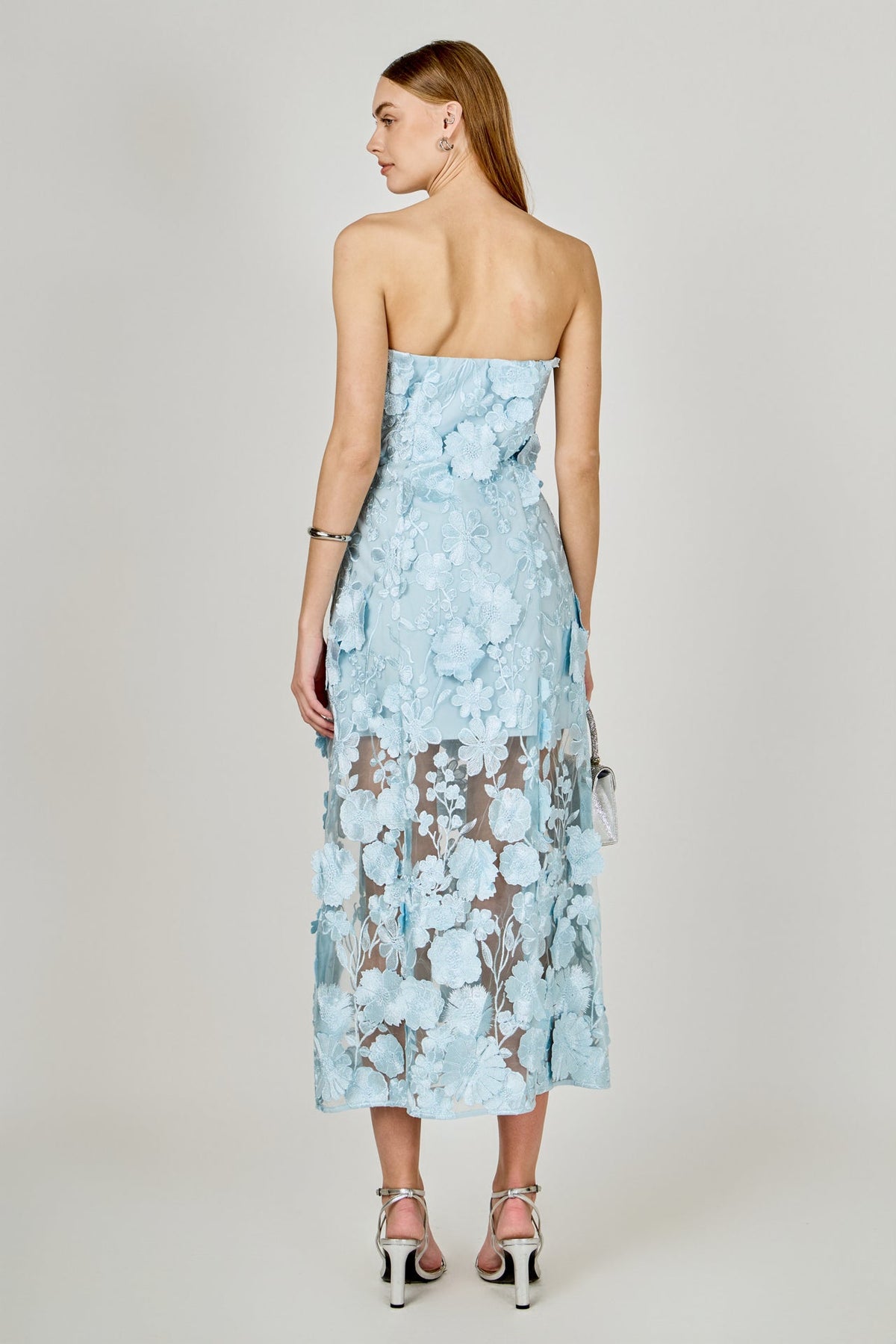 Endless Rose Quality | Strapless Floral Embroidered Maxi Dress