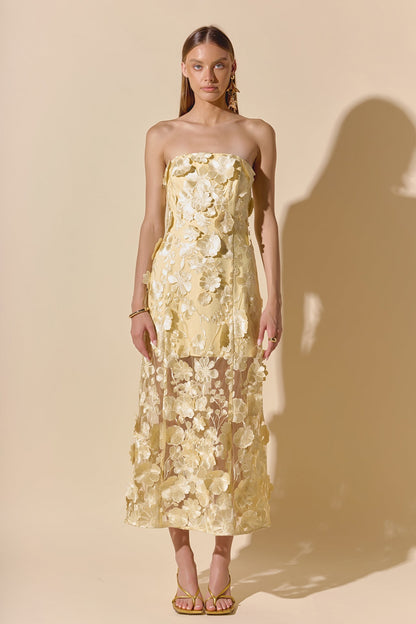 Endless Rose Quality | Strapless Floral Embroidered Maxi Dress