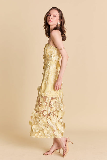 Endless Rose Quality | Strapless Floral Embroidered Maxi Dress