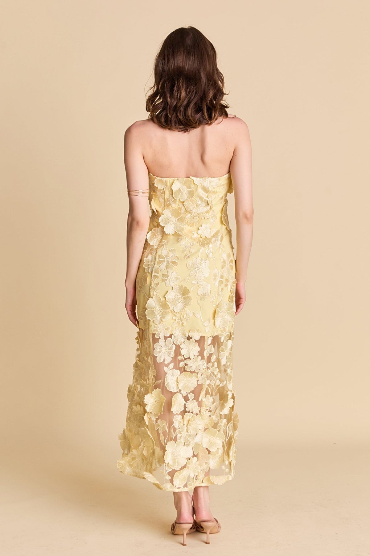 Endless Rose Quality | Strapless Floral Embroidered Maxi Dress