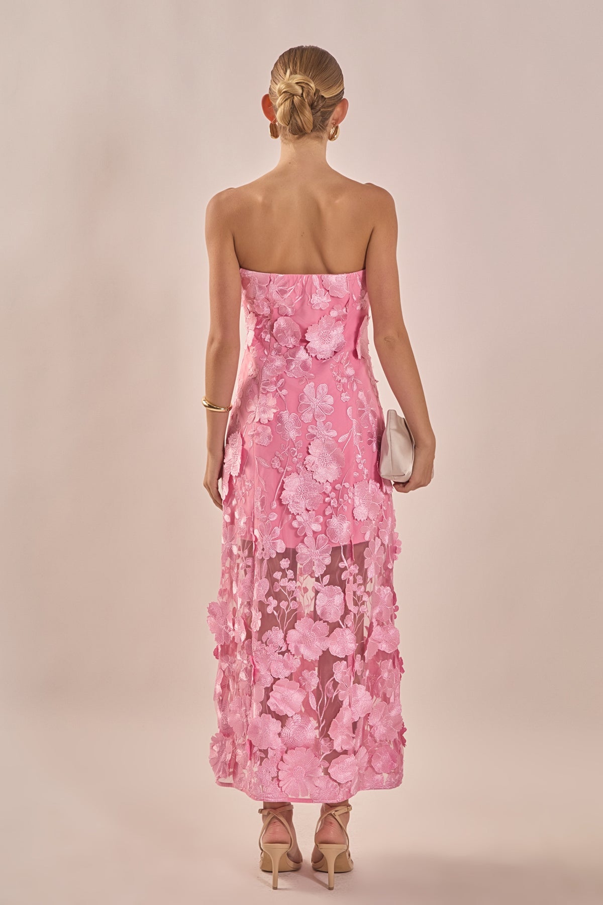 Endless Rose Quality | Strapless Floral Embroidered Maxi Dress