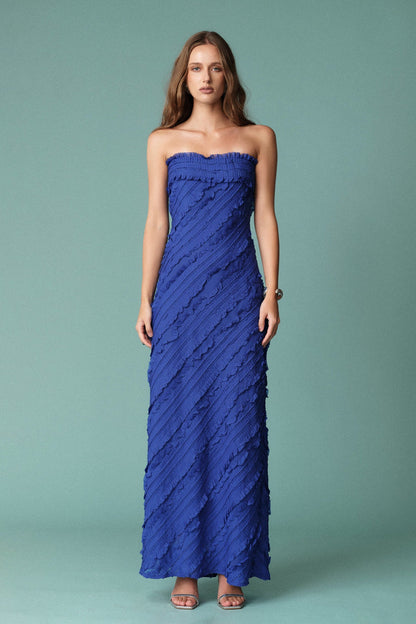 Endless Rose Featured | Strapless Ruffled Maxi Dress