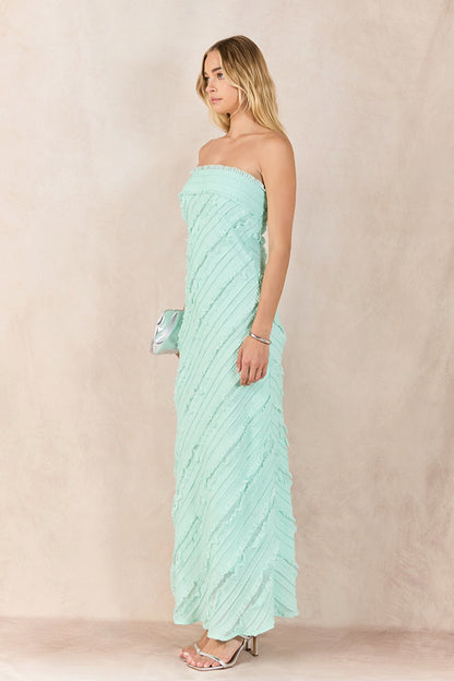 Endless Rose Featured | Strapless Ruffled Maxi Dress