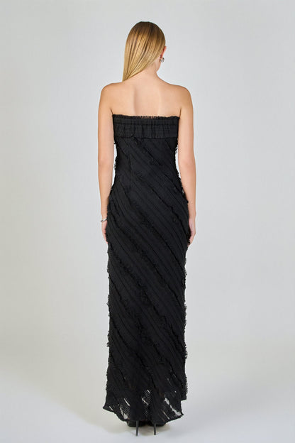 Endless Rose Featured | Strapless Ruffled Maxi Dress