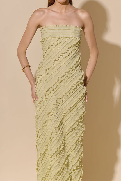 Endless Rose Featured | Strapless Ruffled Maxi Dress
