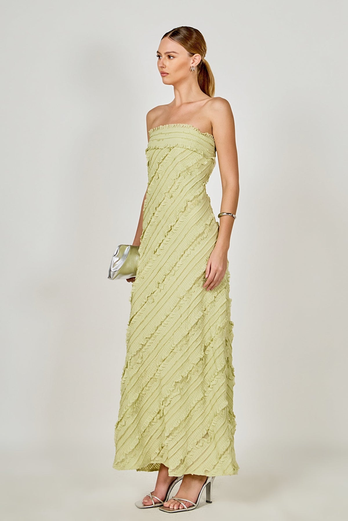 Endless Rose Featured | Strapless Ruffled Maxi Dress