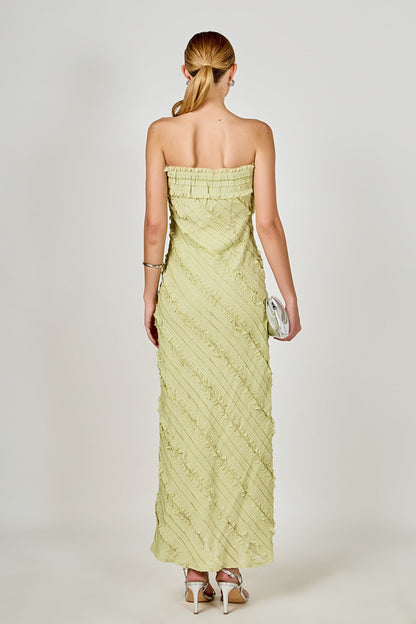 Endless Rose Featured | Strapless Ruffled Maxi Dress