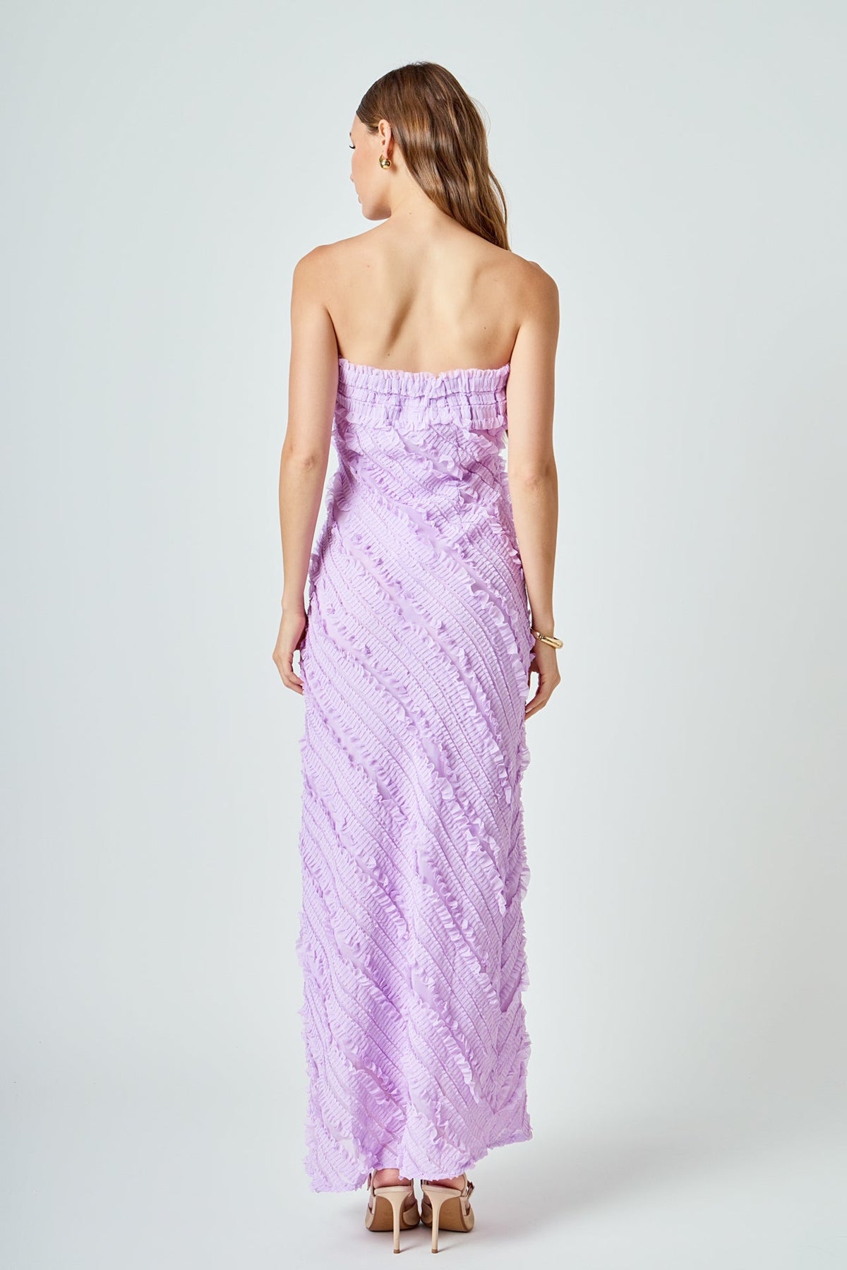 Endless Rose Featured | Strapless Ruffled Maxi Dress