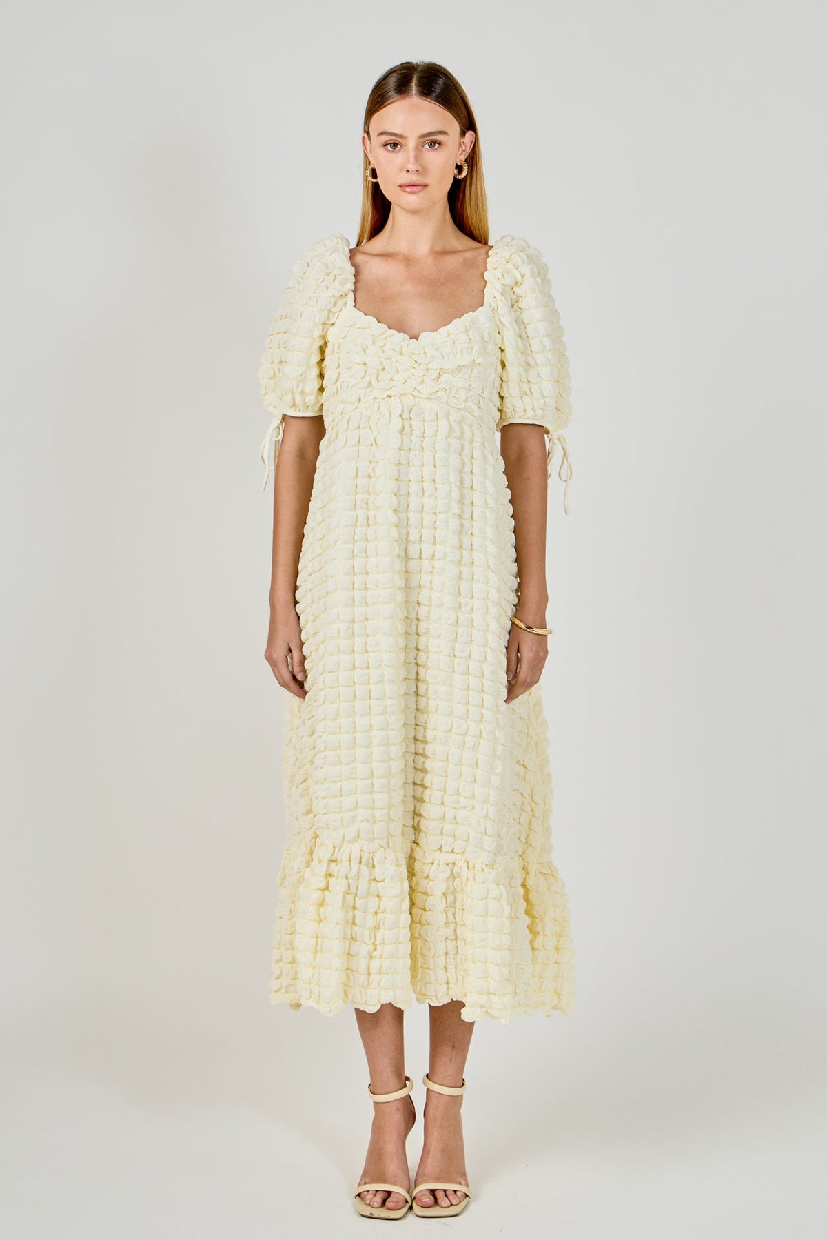 Endless Rose Hot Sale | Bubble Puff Sleeve Maxi Dress