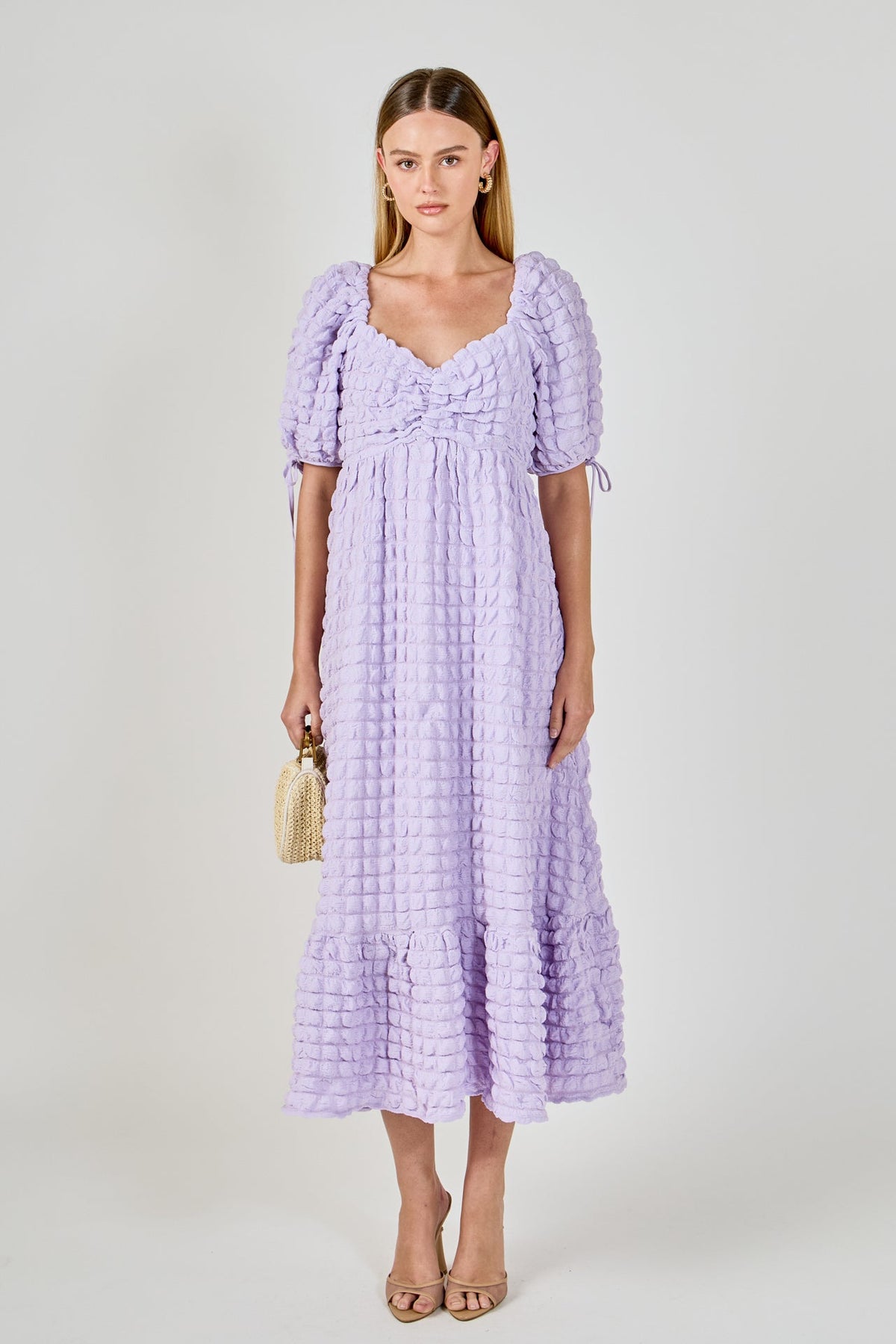 Endless Rose Hot Sale | Bubble Puff Sleeve Maxi Dress