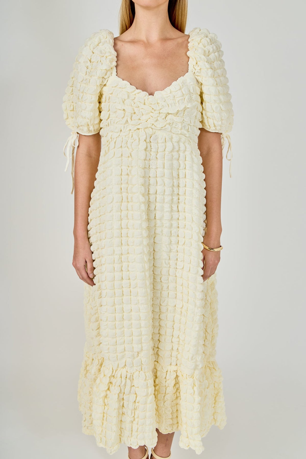 Endless Rose Hot Sale | Bubble Puff Sleeve Maxi Dress