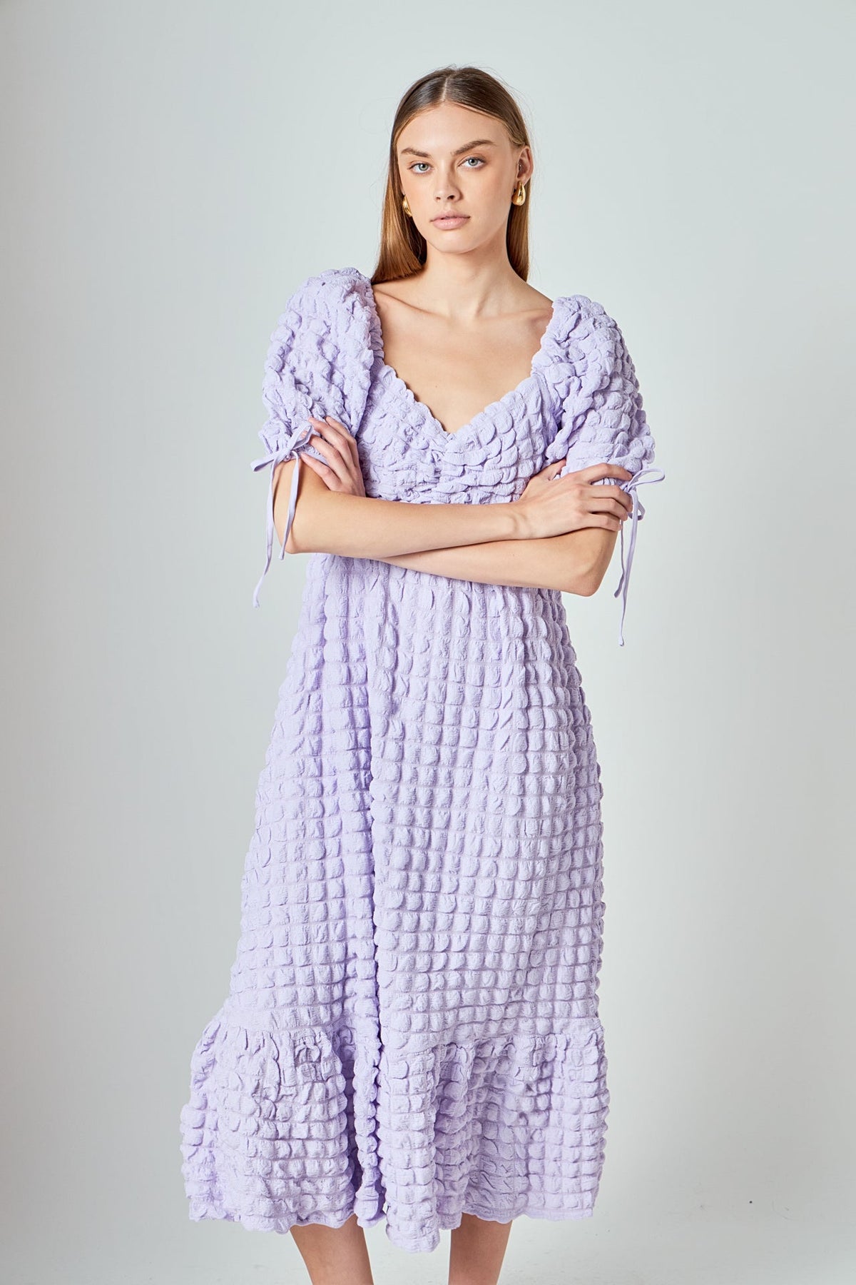 Endless Rose Hot Sale | Bubble Puff Sleeve Maxi Dress