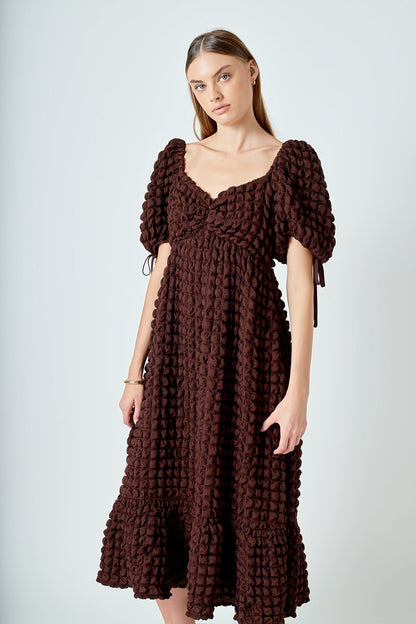 Endless Rose Hot Sale | Bubble Puff Sleeve Maxi Dress
