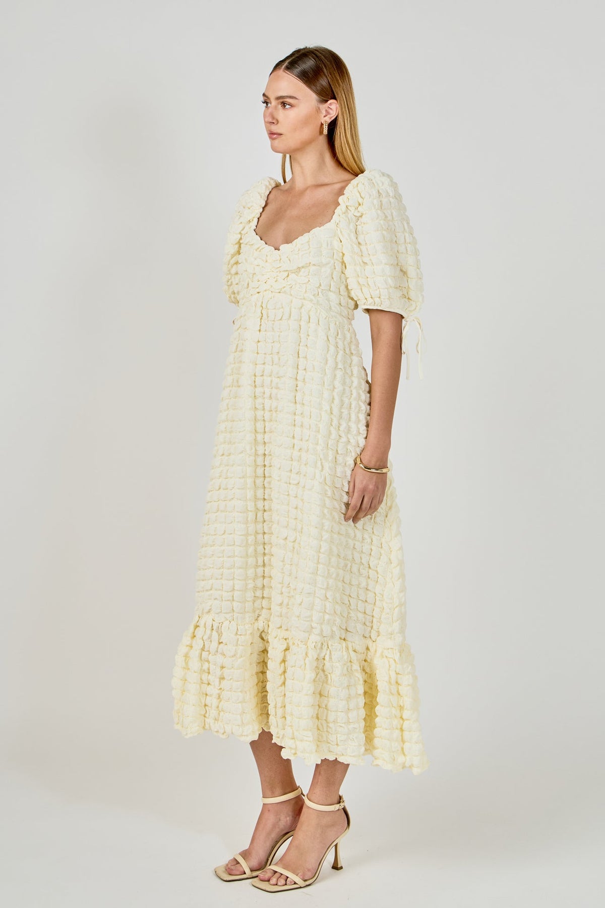 Endless Rose Hot Sale | Bubble Puff Sleeve Maxi Dress