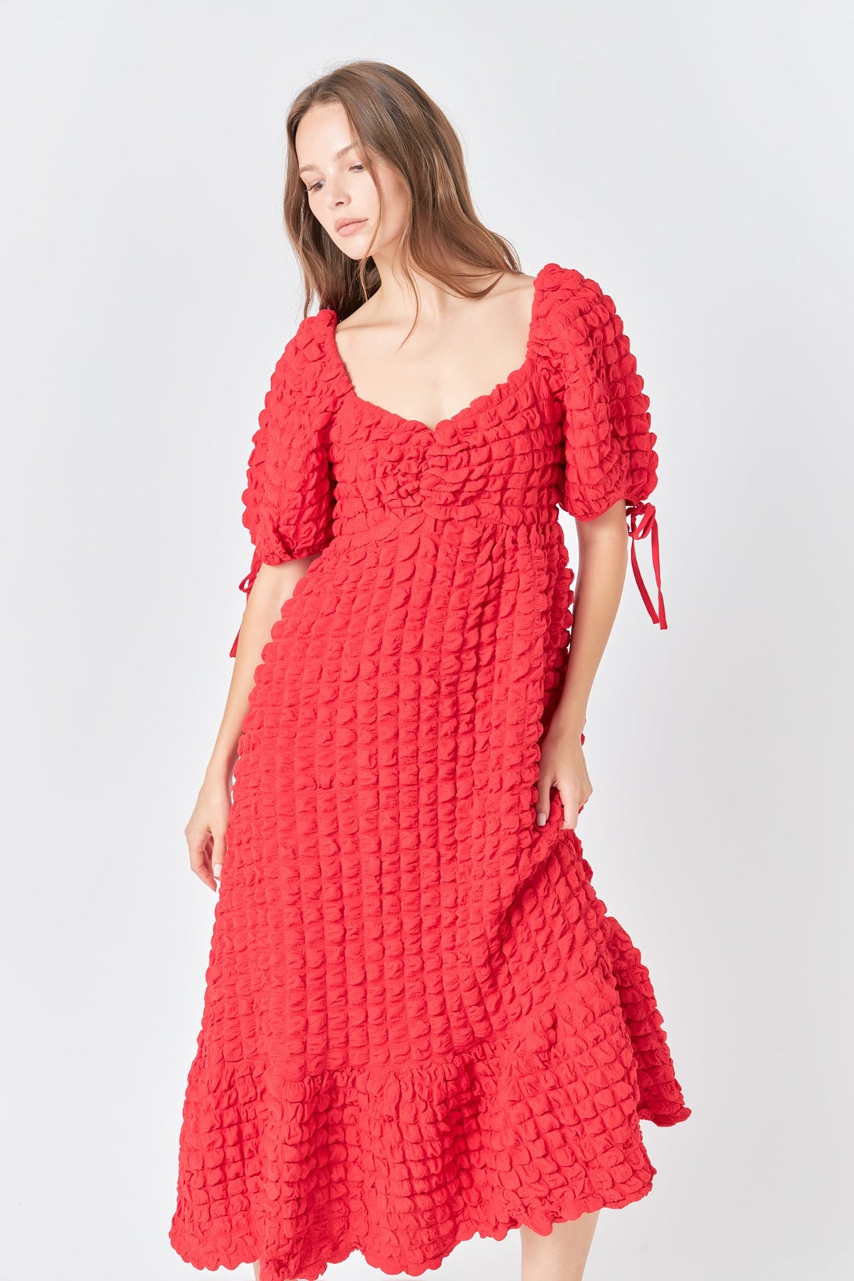 Endless Rose Hot Sale | Bubble Puff Sleeve Maxi Dress