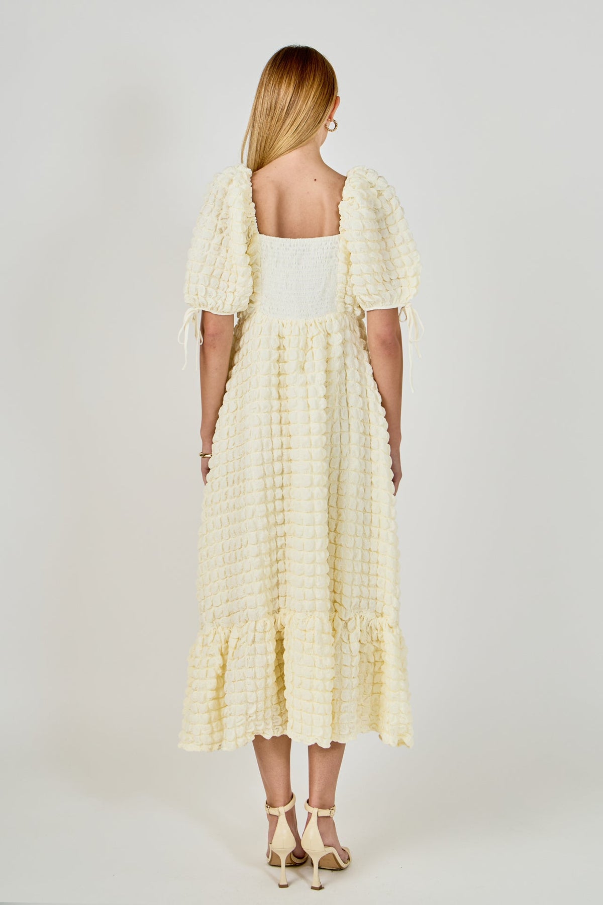 Endless Rose Hot Sale | Bubble Puff Sleeve Maxi Dress