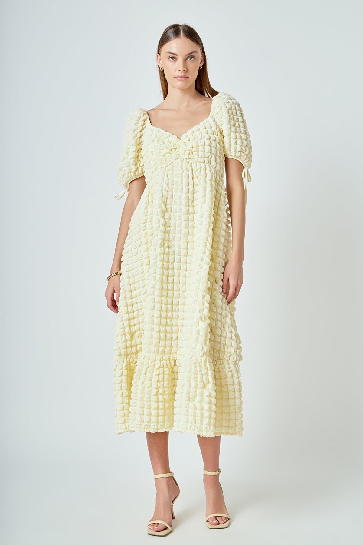 Endless Rose Hot Sale | Bubble Puff Sleeve Maxi Dress