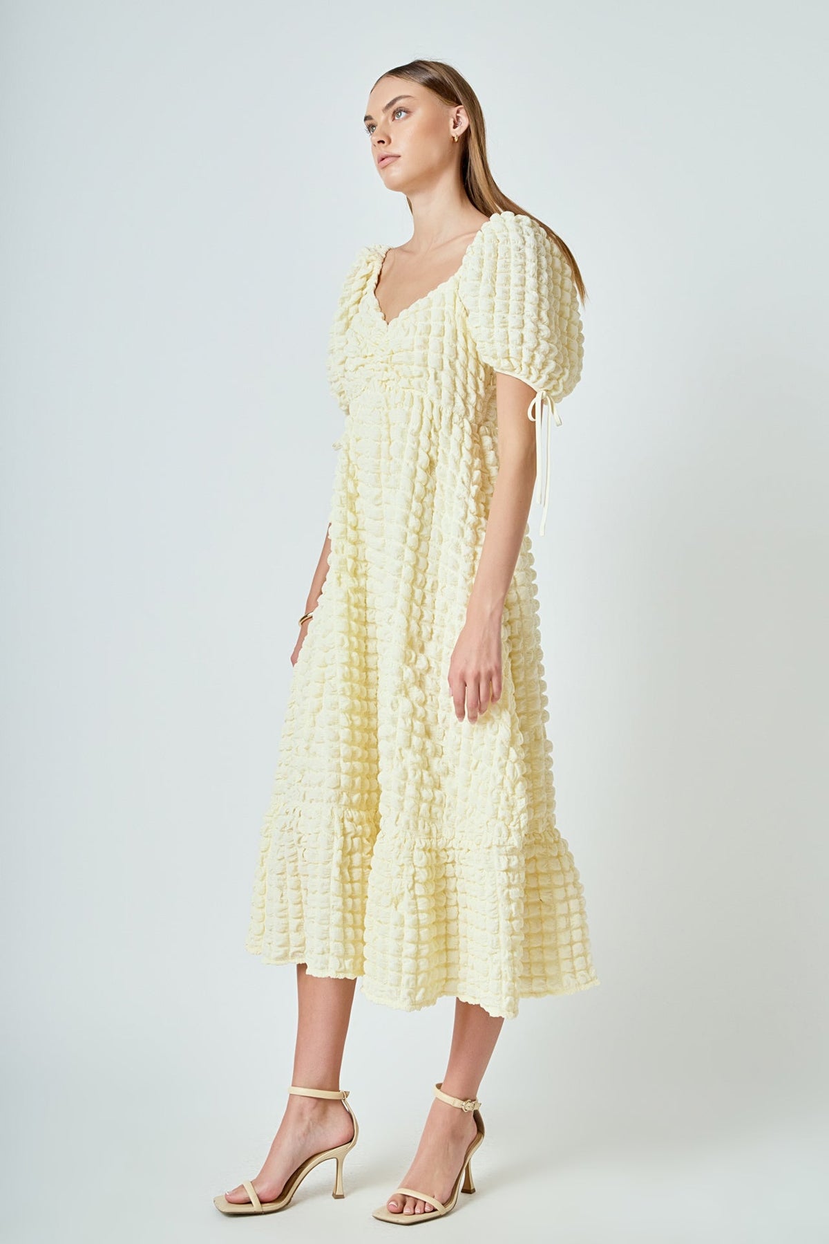 Endless Rose Hot Sale | Bubble Puff Sleeve Maxi Dress