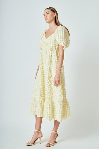 Endless Rose Hot Sale | Bubble Puff Sleeve Maxi Dress