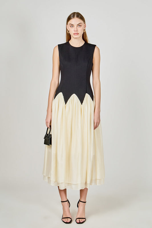 Endless Rose Everyday | Contrast Color Midi Dress