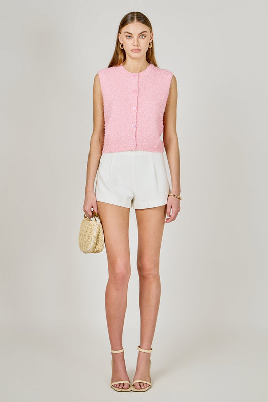 Endless Rose Everyday | Textured Sleeveless Buttoned Vest Top