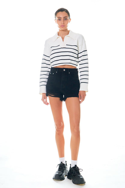 Endless Rose Best Seller | Destroyed Denim Shorts