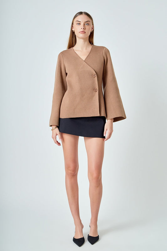 Endless Rose Exclusive | 2 Button Cinched Sweater Cardigan