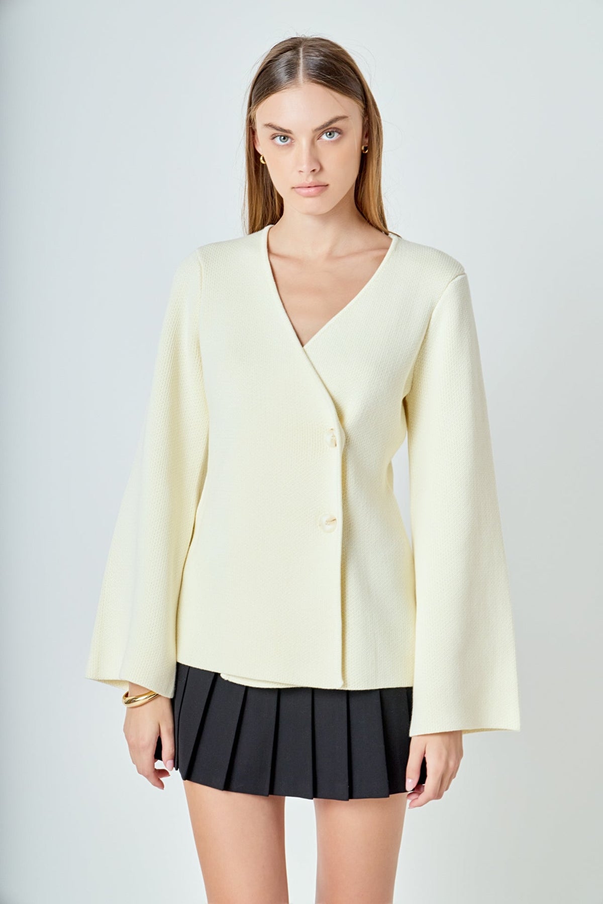 Endless Rose Exclusive | 2 Button Cinched Sweater Cardigan
