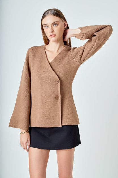 Endless Rose Exclusive | 2 Button Cinched Sweater Cardigan