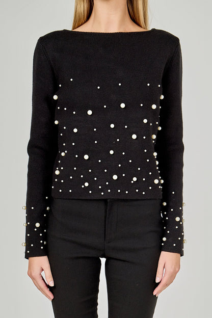 Endless Rose Trending | Pearl Embellished Sweater