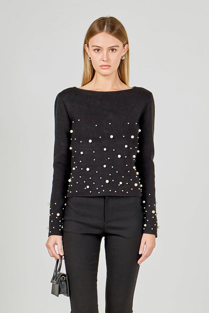 Endless Rose Trending | Pearl Embellished Sweater