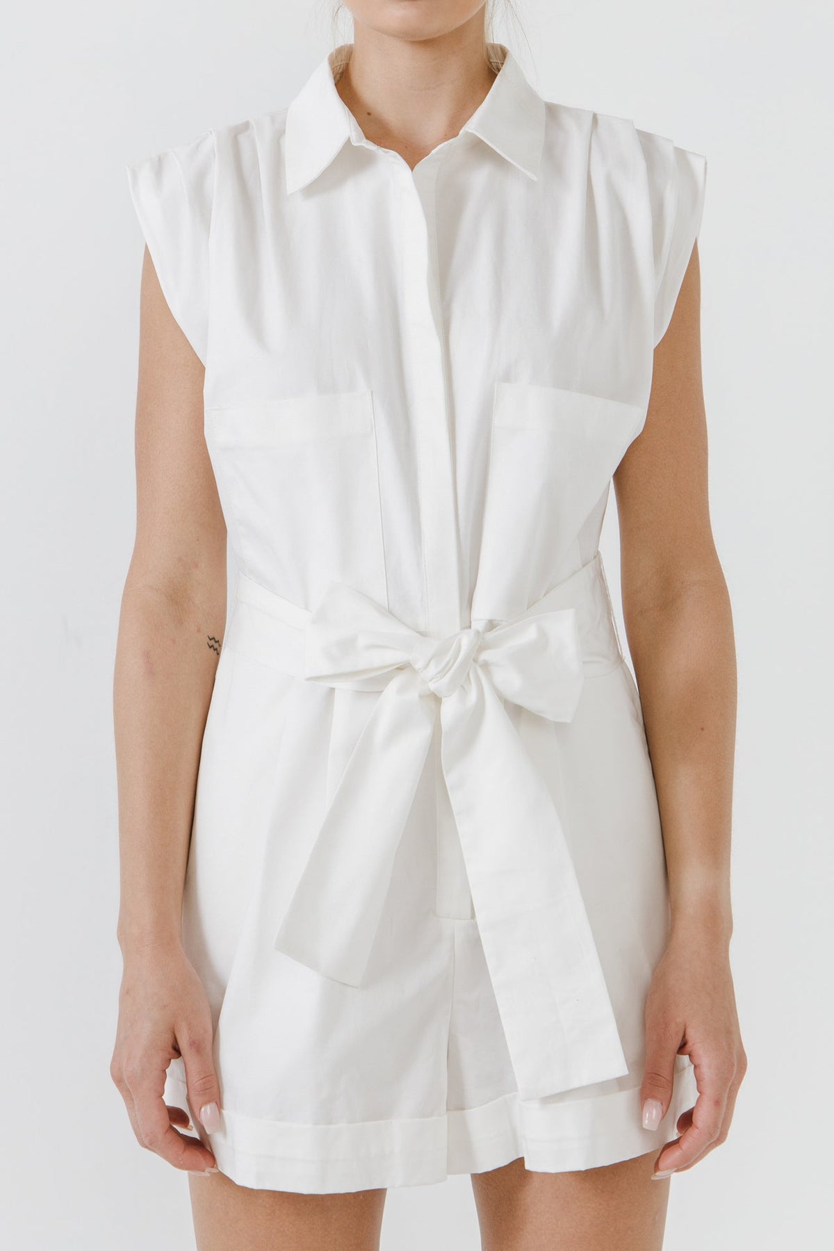 Endless Rose Special Offer | Shoulder Pleated Collared Romper