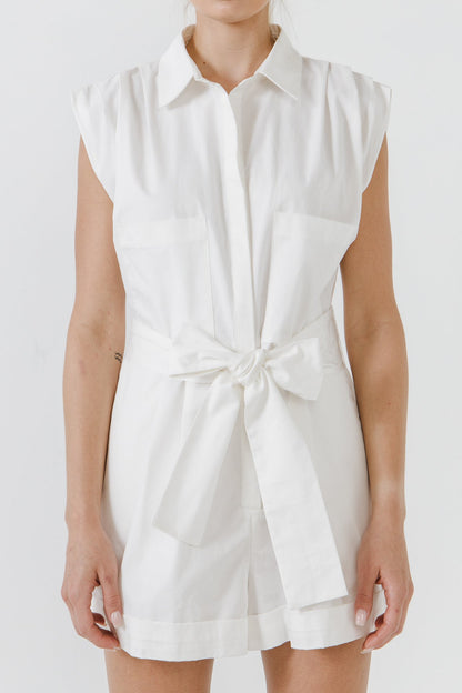 Endless Rose Special Offer | Shoulder Pleated Collared Romper