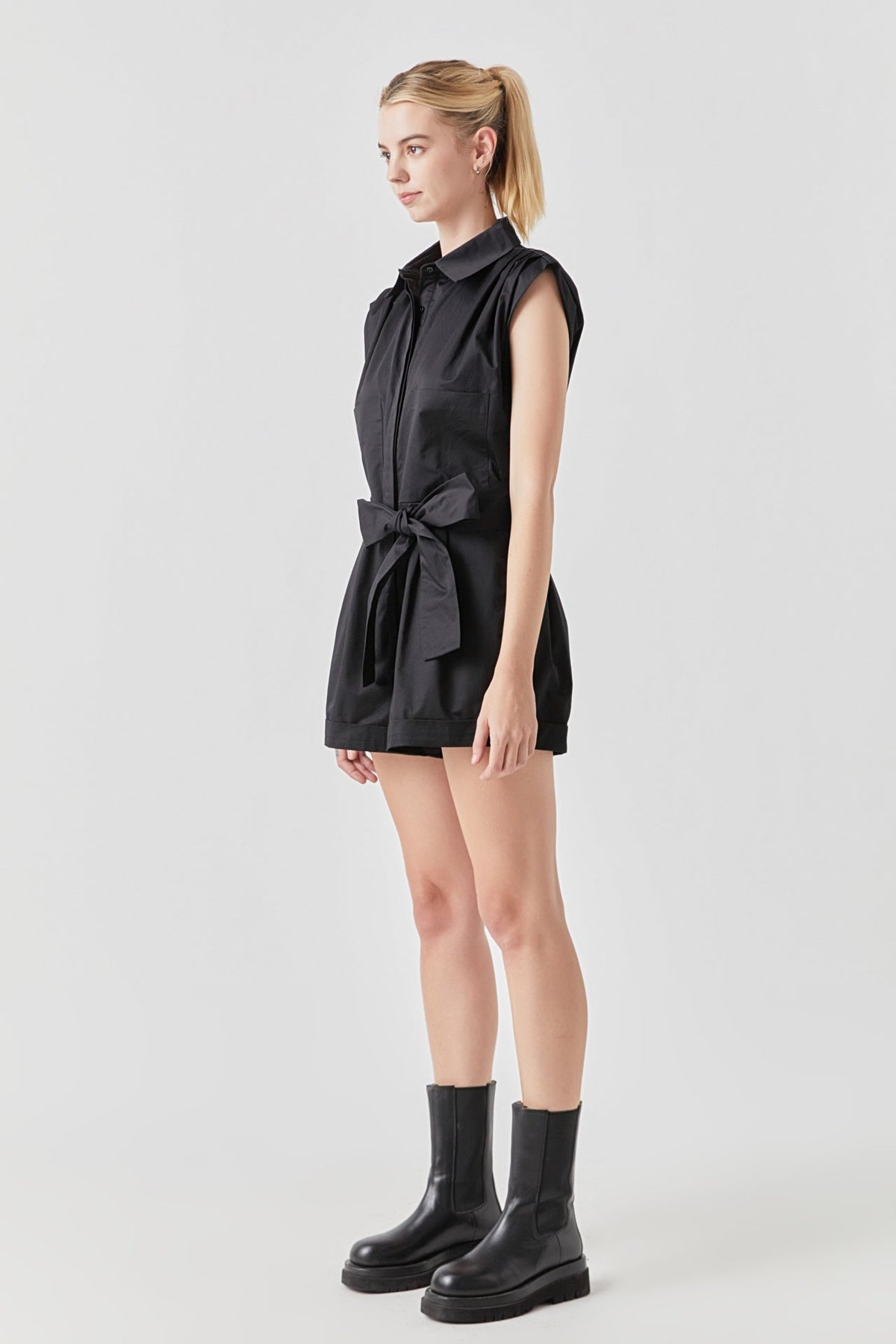 Endless Rose Special Offer | Shoulder Pleated Collared Romper