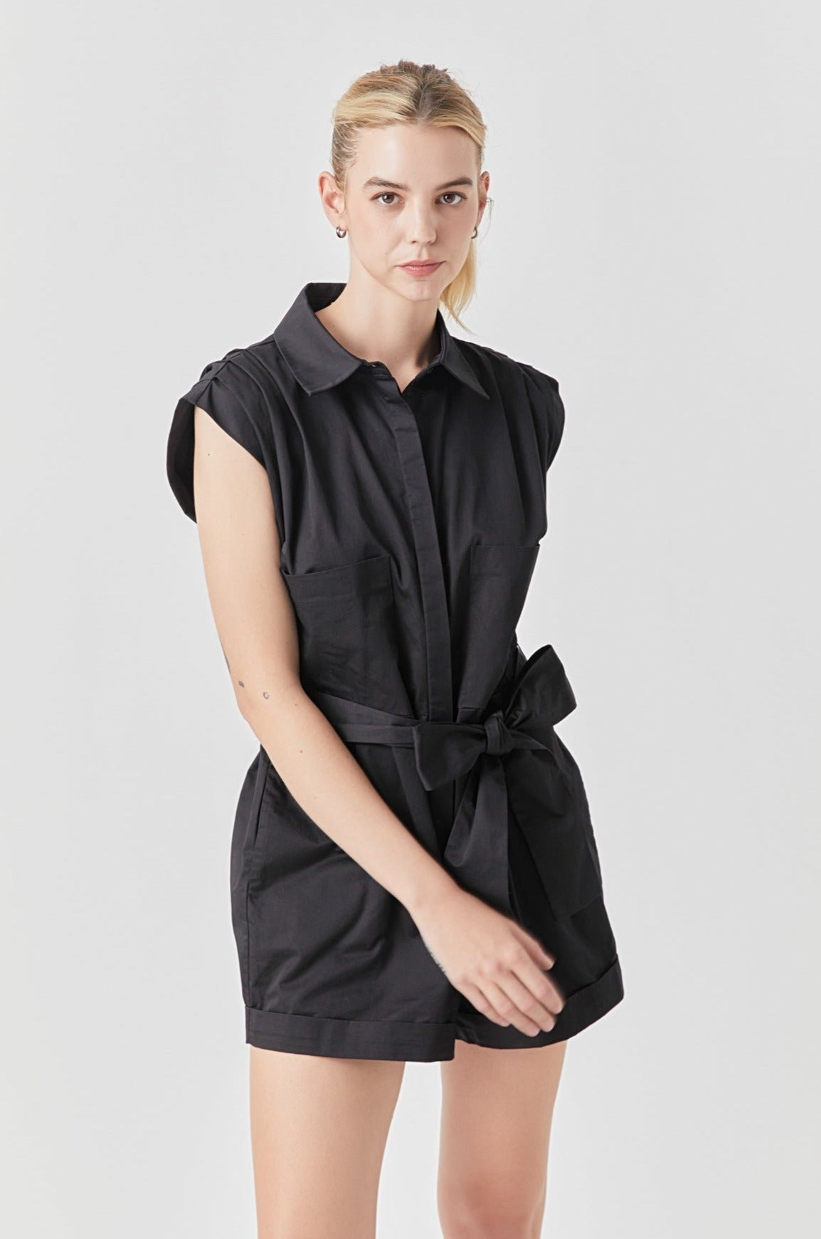 Endless Rose Special Offer | Shoulder Pleated Collared Romper