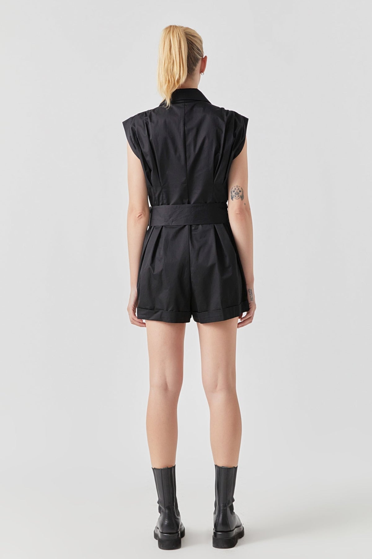 Endless Rose Special Offer | Shoulder Pleated Collared Romper